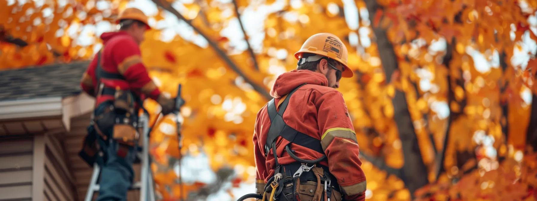 technicians doing fall maintenance