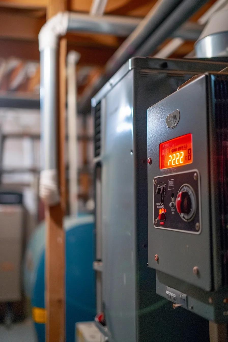 residential furnace showing flame warning sign in mentor home